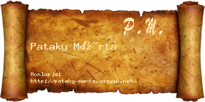 Pataky Márta névjegykártya
