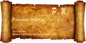 Pataky Márta névjegykártya